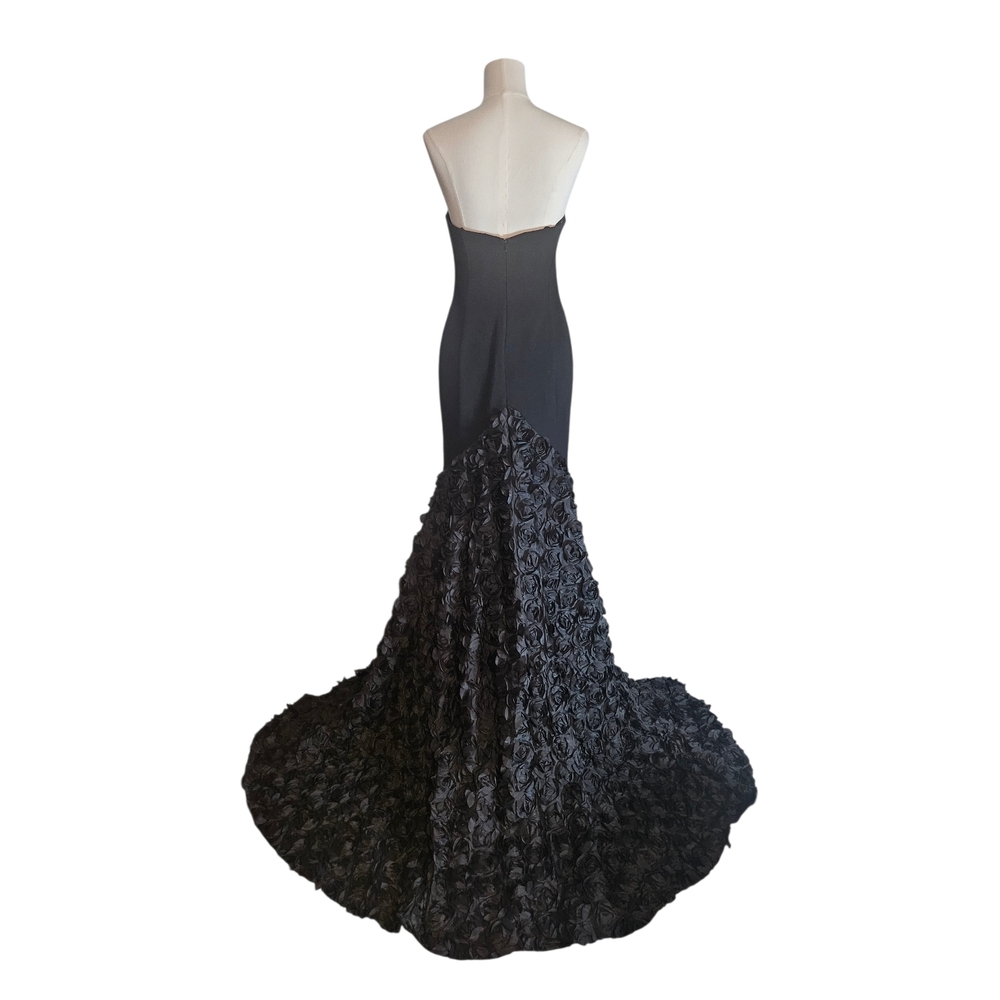 Mac Duggal Long Formal Dress 65219 Black Gown Mermaid Cut Size 8 - Picture 6 of 13